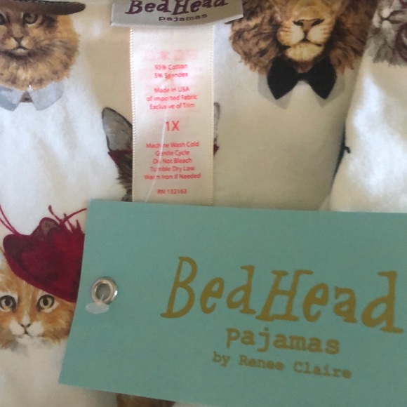 Bedhead Plus Classy Cats Stretch Pajama Set 1X NEW - Picture 7 of 8